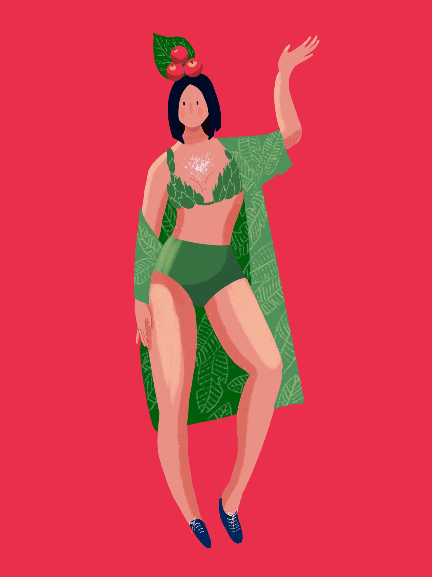 Carnival girl apple costume