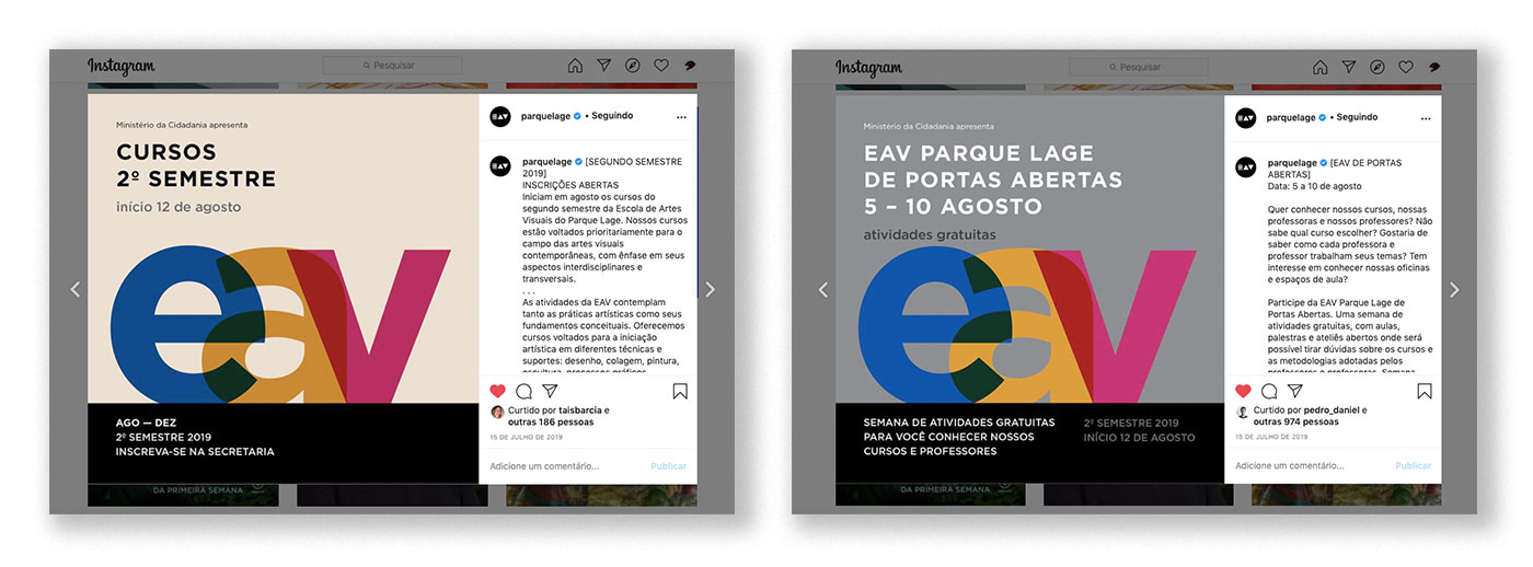 Posts mídias sociais - cursos 2º semestre 2019
